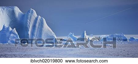 Stock Image - "Icebergs, Antarctic Region, Antarctica". Fotosearch