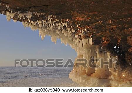 "Icicles hanging from ceiling in a cave, Apostle Islands National Lakeshore, Bayfield, Wisconsin, USA" View Large Photo Image Stock Image - "Icicles hanging from ceiling in a cave, Apostle Islands National Lakeshore, Bayfield, Wisconsin, USA". Fotosearch