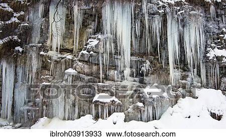 "Icicles on rock wall, Taugl gorge, Hallein District, Salzburg, Austria, Europe" View Large Photo Image Stock Image - "Icicles on rock wall, Taugl gorge, Hallein District, Salzburg, Austria, Europe". Fotosearch
