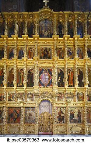 "Iconostasis, Cathedral of Our Lady of Smolensk, Nowodewitschi Monastyr or New Novodevichy Convent, Moskau, Moscow Oblast, Russia, Europe" View Large Photo Image Stock Image - "Iconostasis, Cathedral of Our Lady of Smolensk, Nowodewitschi Monastyr or New Novodevichy Convent, Moskau, Moscow Oblast, Russia, Europe". Fotosearch