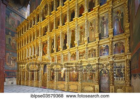 "Iconostasis, Cathedral of Our Lady of Smolensk, Nowodewitschi Monastyr or New Novodevichy Convent, Moskau, Moscow Oblast, Russia, Europe" View Large Photo Image Stock Photo - "Iconostasis, Cathedral of Our Lady of Smolensk, Nowodewitschi Monastyr or New Novodevichy Convent, Moskau, Moscow Oblast, Russia, Europe". Fotosearch