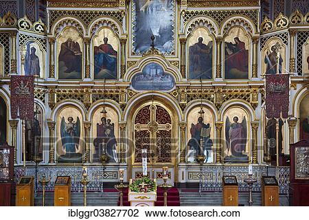 Stock Image - "Iconostasis, Uspenski Cathedral, Katajanokka, Helsinki, Finland, Europe". Fotosearch