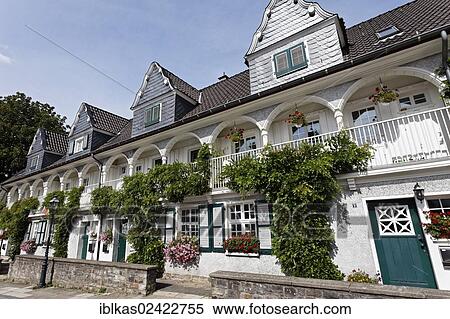 Idyllic terraced houses, historic residential area of Margarethenhoehe Garden City, Essen, Ruhr area, North Rhine-Westphalia, Germany, Europe View Large Photo Image Stock Photography - Idyllic terraced houses, historic residential area of Margarethenhoehe Garden City, Essen, Ruhr area, North Rhine-Westphalia, Germany, Europe. Fotosearch