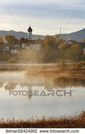Iffeldorf, lake Sengsee in the early morning, Osterseen lakes, Fuenfseenland region, Upper Bavaria, Bavaria, Germany, Europe View Large Photo Image Stock Image - Iffeldorf, lake Sengsee in the early morning, Osterseen lakes, Fuenfseenland region, Upper Bavaria, Bavaria, Germany, Europe. Fotosearch