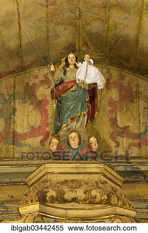 Stock Photography - "Igreja de Nossa Senhora do Rosario church, interior view, Tiradentes, Minas Gerais, Brazil, South America". Fotosearch
