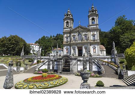 "Igreja do Bom Jesus from Terreiro de Moises, Santuario do Bom Jesus do Monte, Good Jesus of the Mount sanctuary, Tenoes, Braga, Cavado, Norte, Portugal, Europe" View Large Photo Image Stock Photo - "Igreja do Bom Jesus from Terreiro de Moises, Santuario do Bom Jesus do Monte, Good Jesus of the Mount sanctuary, Tenoes, Braga, Cavado, Norte, Portugal, Europe". Fotosearch