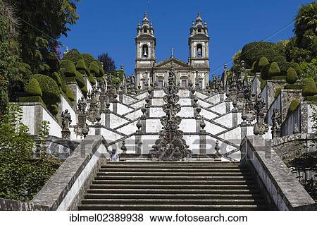 "Igreja do Bom Jesus with Fonte das Cinco Chagas, Escadorio dos Cinco Sentidos, Staircase of Five Senses, Santuario do Bom Jesus do Monte, Good Jesus of the Mount sanctuary, Tenoes, Braga, Cavado, Norte, Portugal, Europe" View Large Photo Image Stock Photo - "Igreja do Bom Jesus with Fonte das Cinco Chagas, Escadorio dos Cinco Sentidos, Staircase of Five Senses, Santuario do Bom Jesus do Monte, Good Jesus of the Mount sanctuary, Tenoes, Braga, Cavado, Norte, Portugal, Europe". Fotosearch