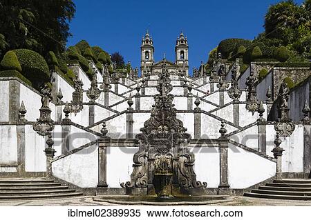 "Igreja do Bom Jesus with Fonte das Cinco Chagas, Escadorio dos Cinco Sentidos, Staircase of Five Senses, Santuario do Bom Jesus do Monte, Good Jesus of the Mount sanctuary, Tenoes, Braga, Cavado, Norte, Portugal, Europe" View Large Photo Image Stock Photography - "Igreja do Bom Jesus with Fonte das Cinco Chagas, Escadorio dos Cinco Sentidos, Staircase of Five Senses, Santuario do Bom Jesus do Monte, Good Jesus of the Mount sanctuary, Tenoes, Braga, Cavado, Norte, Portugal, Europe". Fotosearch