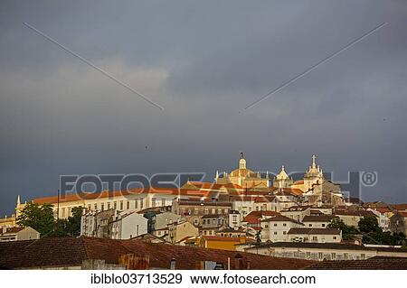 Stock Photo - "Illuminated Centro Norton de Matos, Coimbra, Centro Region, Portugal, Europe". Fotosearch
