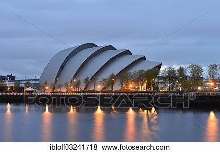 "Illuminated Clyde Auditorium on the River Clyde, Glasgow, Scotland, United Kingdom, Europe" View Large Photo Image Stock Photo - "Illuminated Clyde Auditorium on the River Clyde, Glasgow, Scotland, United Kingdom, Europe". Fotosearch