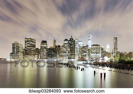 "Illuminated skyline, East River, Manhattan, New York City, New York, United States, North America" View Large Photo Image Stock Image - "Illuminated skyline, East River, Manhattan, New York City, New York, United States, North America". Fotosearch