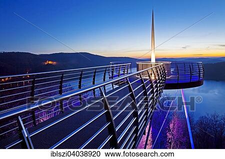"Illuminated viewing platform Biggeblick, Biggesee reservoir, Attendorn, Sauerland, North Rhine-Westphalia, Germany, Europe" View Large Photo Image Stock Image - "Illuminated viewing platform Biggeblick, Biggesee reservoir, Attendorn, Sauerland, North Rhine-Westphalia, Germany, Europe". Fotosearch