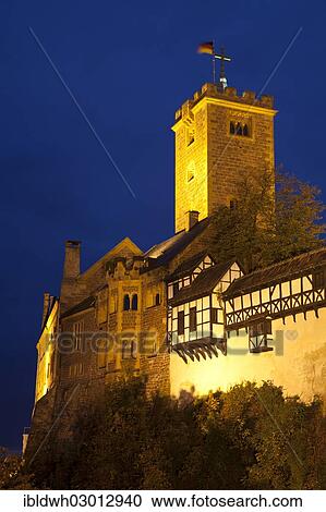 "Illuminated Wartburg Castle, UNESCO World Heritage Site, night scene, Eisenach, Thuringia, Germany, Europe" View Large Photo Image Stock Image - "Illuminated Wartburg Castle, UNESCO World Heritage Site, night scene, Eisenach, Thuringia, Germany, Europe". Fotosearch