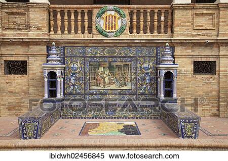 "Image made of tiles in the Plaza de Espana, Seville, Andalusia, Spain, Europe" View Large Photo Image Stock Photography - "Image made of tiles in the Plaza de Espana, Seville, Andalusia, Spain, Europe". Fotosearch