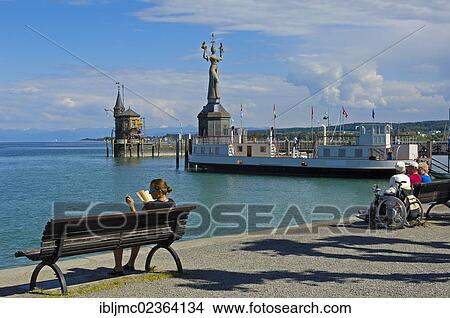 Picture - "Imperia statue, Constance Harbor, Bodensee, Lake constance, Konstanz, Constance, Baden-Wuerttemberg, Germany, Europe". Fotosearch