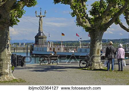 Stock Photo - "Imperia statue, Constance Harbor, Bodensee, Lake constance, Konstanz, Constance, Baden-Wuerttemberg, Germany, Europe". Fotosearch