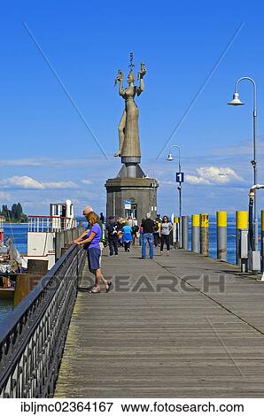 Stock Photo - "Imperia statue, Constance Harbor, Bodensee, Lake constance, Konstanz, Constance, Baden-Wuerttemberg, Germany, Europe". Fotosearch