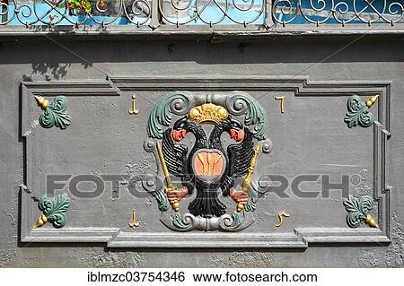 "Imperial double-headed eagle and the coat of arms of Dinkelsbuehl, at Loewenbrunnen, Lion's fountain, Dinkelsbuhl, Middle Franconia, Bavaria, Germany, Europe" View Large Photo Image Stock Photograph - "Imperial double-headed eagle and the coat of arms of Dinkelsbuehl, at Loewenbrunnen, Lion's fountain, Dinkelsbuhl, Middle Franconia, Bavaria, Germany, Europe". Fotosearch