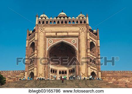 "Impressive, huge entrance gateway to the Buland Darwaza, also victory gate, for the Jami Masjid Mosque, Unesco World Heritage Site, Fatehpur Sikri, Uttar Pradesh, India, Asia" View Large Photo Image Stock Photograph - "Impressive, huge entrance gateway to the Buland Darwaza, also victory gate, for the Jami Masjid Mosque, Unesco World Heritage Site, Fatehpur Sikri, Uttar Pradesh, India, Asia". Fotosearch