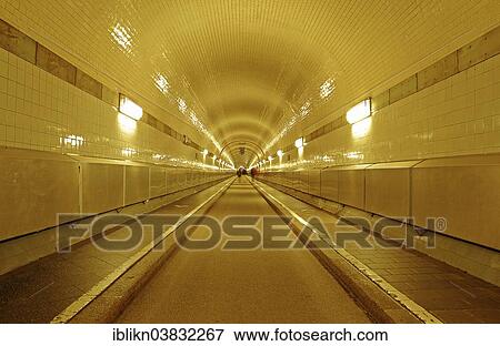 Stock Photo - "In the old Elbe Tunnel, port, Hamburg, Germany, Europe". Fotosearch