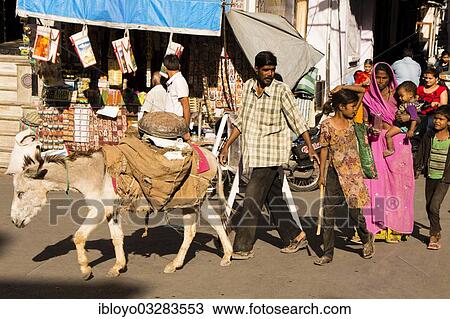 Stock Image - "In the streets of Udaipur, Rajasthan, India, Asia". Fotosearch