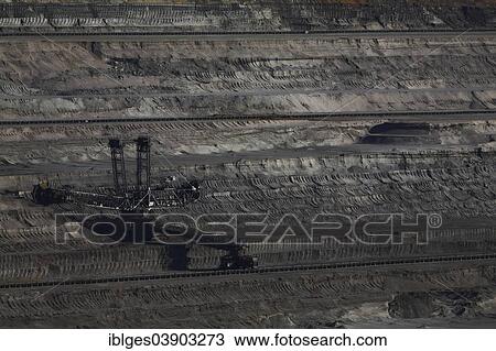 Stock Image - "Inden open-cast mining, North Rhine-Westphalia, Germany, Europe". Fotosearch