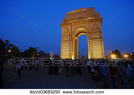 "India Gate or All India War Memorial Arch by Sir Edwin Landseer Lutyens in the evening, New Delhi, Delhi, India, Asia" View Large Photo Image Stock Image - "India Gate or All India War Memorial Arch by Sir Edwin Landseer Lutyens in the evening, New Delhi, Delhi, India, Asia". Fotosearch