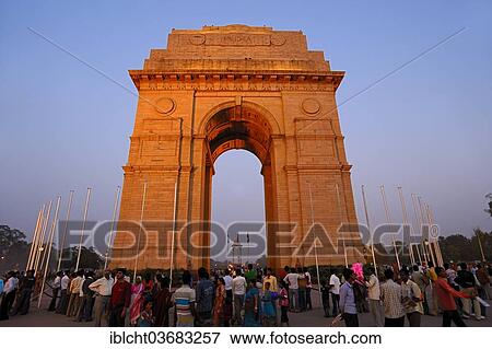 "India Gate or All India War Memorial Arch by Sir Edwin Landseer Lutyens at dusk, New Delhi, Delhi, India, Asia" View Large Photo Image Stock Photo - "India Gate or All India War Memorial Arch by Sir Edwin Landseer Lutyens at dusk, New Delhi, Delhi, India, Asia". Fotosearch