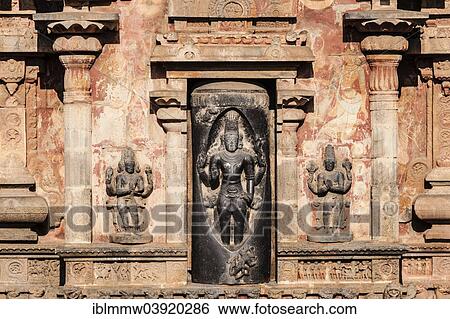 Stock Photograph - "Indian Gods, bas-relief, Airavatesvara Temple, Darasuram, Tamil Nadu, India, Asia". Fotosearch