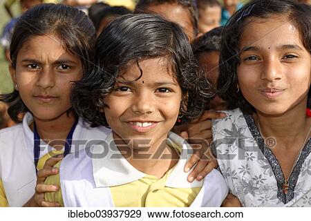 Stock Photo - "Indian pupils, Bijapur, Karnataka, India, Asia". Fotosearch