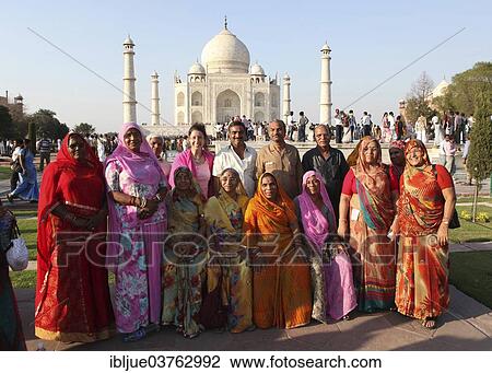 "Indian tourist group posing in front of the Taj Mahal, Agra, Uttar Pradesh, India, Asia" View Large Photo Image Stock Image - "Indian tourist group posing in front of the Taj Mahal, Agra, Uttar Pradesh, India, Asia". Fotosearch