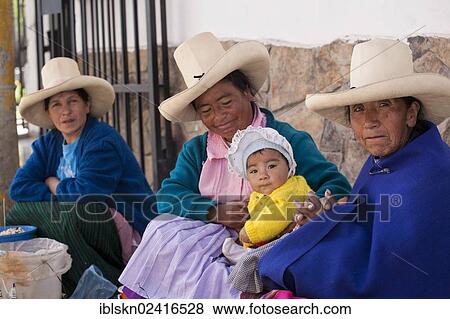 Indigenous street vendors with a child, Banos del Inca, Peru, South America View Large Photo Image Stock Photo - Indigenous street vendors with a child, Banos del Inca, Peru, South America. Fotosearch