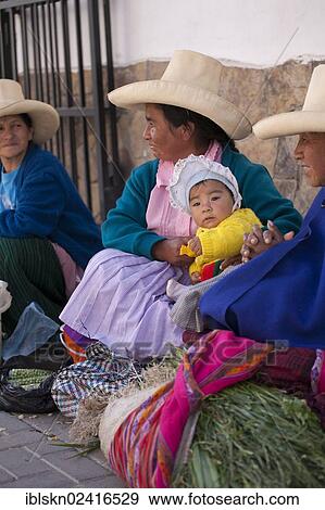 Indigenous street vendors with a child, Banos del Inca, Peru, South America View Large Photo Image Stock Photo - Indigenous street vendors with a child, Banos del Inca, Peru, South America. Fotosearch