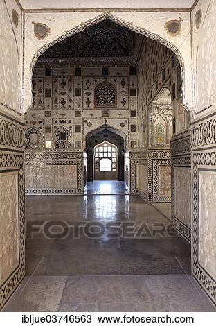 Stock Image - "Indoor view, Fort Amer, Amber, Jaipur, Rajasthan, Indien, India, Asia". Fotosearch