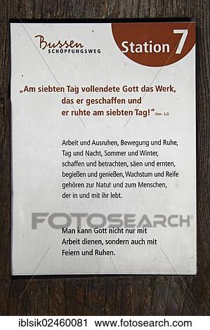 "Information board, Schoepfungsweg walking trail, Station 7, near Offingen, Upper Swabia, Baden-Wuerttemberg, Germany, Europe" View Large Photo Image Stock Image - "Information board, Schoepfungsweg walking trail, Station 7, near Offingen, Upper Swabia, Baden-Wuerttemberg, Germany, Europe". Fotosearch