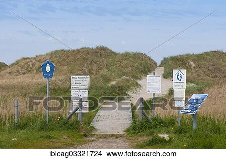 "Information signs and placards at the entrance to the beach and the dunes, Ording-Nord beach, St. Peter-Ording, Eiderstedt, North Frisia, Schleswig-Holstein, Germany, Europe" View Large Photo Image Picture - "Information signs and placards at the entrance to the beach and the dunes, Ording-Nord beach, St. Peter-Ording, Eiderstedt, North Frisia, Schleswig-Holstein, Germany, Europe". Fotosearch