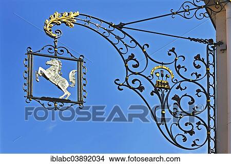 "Inn sign, Weisses Ross Hotel, 1869, Memmingen, Allgau, Bavaria, Germany, Europe" View Large Photo Image Picture - "Inn sign, Weisses Ross Hotel, 1869, Memmingen, Allgau, Bavaria, Germany, Europe". Fotosearch