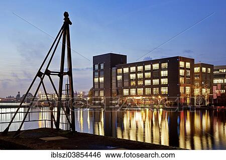 "Innenhafen, Inner Harbour at dusk, Duisburg, Ruhr Area, North Rhine-Westphalia, Germany, Europe" View Large Photo Image Stock Photograph - "Innenhafen, Inner Harbour at dusk, Duisburg, Ruhr Area, North Rhine-Westphalia, Germany, Europe". Fotosearch