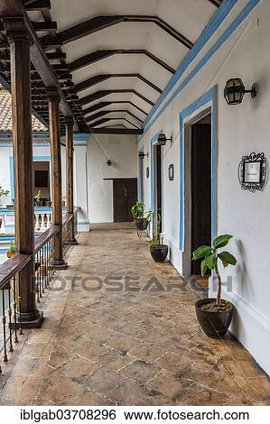 Stock Photograph - "Inner courtyard, Army General Antonio Jose de Sucre House, Quito, Pichincha Province, Ecuador, South America". Fotosearch
