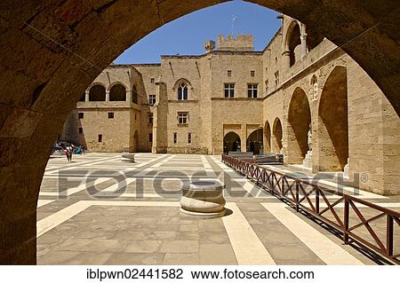 "Inner courtyard of the 14th century medieval palace of the Grand Master of the Knights of St John, Rhodes, UNESCO World Heritage Site, Greece, Europe" View Large Photo Image Stock Image - "Inner courtyard of the 14th century medieval palace of the Grand Master of the Knights of St John, Rhodes, UNESCO World Heritage Site, Greece, Europe". Fotosearch