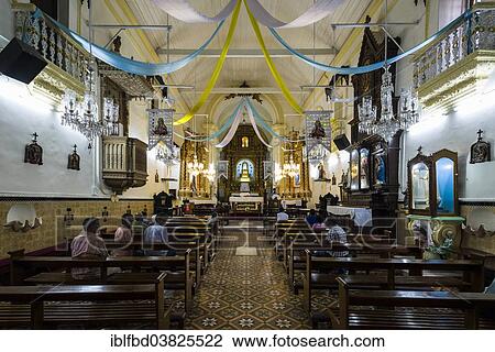 Stock Image - "Inside Panaji Church, Panaji, Goa, India, Asia". Fotosearch