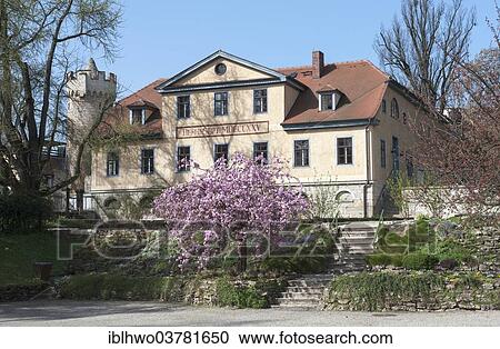 Stock Image - "Inspector house with Goethe memorial in the Botanical Garden of the Friedrich Schiller University, Jena, Thuringia, Germany, Europe". Fotosearch