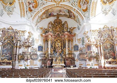 "Interior and altar of the Pilgrimage Church of St. Mary of the Assumption in Burghausen, Bavaria, Germany, Europe" View Large Photo Image Stock Image - "Interior and altar of the Pilgrimage Church of St. Mary of the Assumption in Burghausen, Bavaria, Germany, Europe". Fotosearch