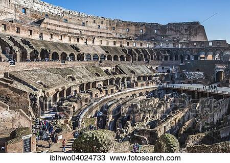 Stock Image - "Interior, Colosseum, Rione XV Esquilino, Rome, Lazio, Italy, Europe". Fotosearch