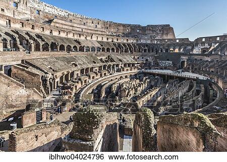 Stock Photograph - "Interior, Colosseum, Rione XV Esquilino, Rome, Lazio, Italy, Europe". Fotosearch