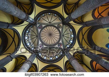 Stock Image - "Interior, dome, Santuario Della Madonna del Sangue, Re, Verbano-Cusio-Ossola, Piedmont, Italy, Europe". Fotosearch