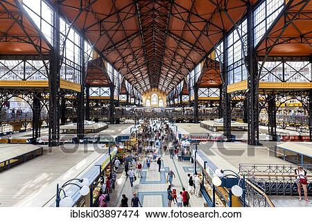 "Interior, Great Market Hall or Central Market Hall, Kozponti Vasarcsarnok, Budapest, Hungary, Europe" View Large Photo Image Picture - "Interior, Great Market Hall or Central Market Hall, Kozponti Vasarcsarnok, Budapest, Hungary, Europe". Fotosearch