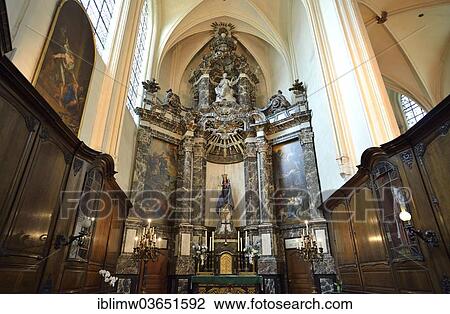 "Interior, high altar, choir, Saint-Nicolas Church, Brussels, Brussels Region, Belgium, Europe" View Large Photo Image Stock Image - "Interior, high altar, choir, Saint-Nicolas Church, Brussels, Brussels Region, Belgium, Europe". Fotosearch