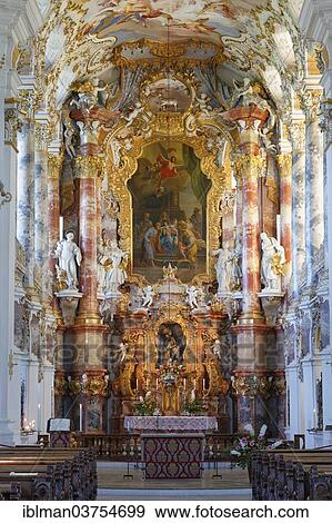 "Interior, high altar, Wieskirche church or Pilgrimage Church of Wies, UNESCO World Heritage Site, Wies, Steingaden, Pfaffenwinkel region, Upper Bavaria, Bavaria, Germany, Europe" View Large Photo Image Stock Photo - "Interior, high altar, Wieskirche church or Pilgrimage Church of Wies, UNESCO World Heritage Site, Wies, Steingaden, Pfaffenwinkel region, Upper Bavaria, Bavaria, Germany, Europe". Fotosearch