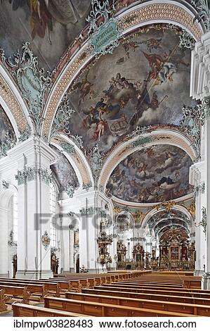 "Interior, nave of the baroque Catholic Cathedral of St. Gallen, St. Gallen, Canton of St. Gallen, Switzerland, Europe" View Large Photo Image Stock Image - "Interior, nave of the baroque Catholic Cathedral of St. Gallen, St. Gallen, Canton of St. Gallen, Switzerland, Europe". Fotosearch